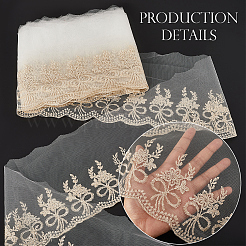 10 ярд полиэстеровой цветочной вышивки кружевной отделки OCOR-GF0004-88