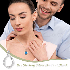 1 шт. 925 оправы для подвески из стерлингового серебра в форме кабошона STER-GA0001-32