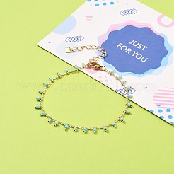 Стекло шарм браслеты&nbsp;BJEW-JB05600-01