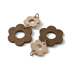 Подвески из дерева тополя с двойным цветком WOOD-G019-02