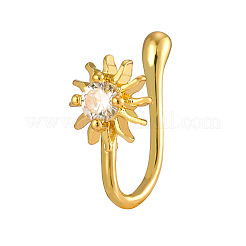 Латунные микро-паве прозрачные кубические цирконии клипсы на носовые кольца WG43D72-02