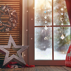 3 шт. 3 стиля гальванизированного стекла подвесные солнечные ловцы HJEW-CA0001-63