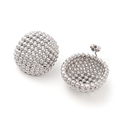 Полка покрытие полукруглые латунные серьги-гвоздики EJEW-M029-08P