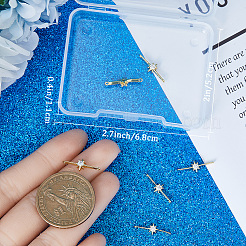 8 шт. латунные подвески-коннекторы с прозрачным кубическим цирконием ZIRC-BBC0002-27