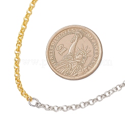 Двухцветные цепочки-ролики из нержавеющей стали 304 толщиной 3 мм NJEW-JN05623