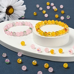 90шт 6 стильные окрашенные стеклянные бусины&nbsp;GGLA-YW0001-10