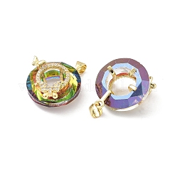 Латунные микропаве прозрачные подвески с фианитом&nbsp;KK-B141-31G