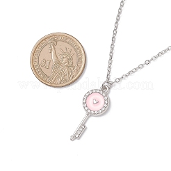 Комплекты ожерелий с подвеской из сплава и эмалированным замком-ключом из нержавеющей стали 304 NJEW-JN05497