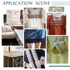 Кружевная отделка из полиэстера с цветочной вышивкой OCOR-WH0090-88