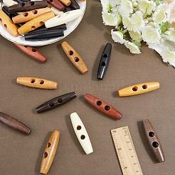 32 шт. 8-х цветные деревянные пуговицы с 2 отверстиями DIY-GF0011-42A