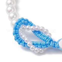 2 шт. плетеные браслеты из бусин с имитацией жемчуга из АБС-пластика для женщин&nbsp;BJEW-JB13062