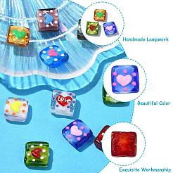9шт 9 цвета бусины лэмпворк ручной работы&nbsp;LAMP-CJ0002-05