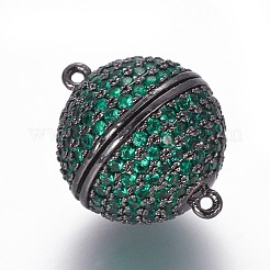 Магнитные застежки из латуни с цирконием и микропаве с петлями&nbsp;ZIRC-L075-49E