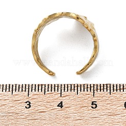 Ионное покрытие (ip) 304 нержавеющая сталь широкий цветок открытое кольцо-манжета для женщин RJEW-G275-05G