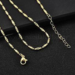 Ожерелья из латунных звеньев-колонн толщиной 2 мм&nbsp;NJEW-M108-02G