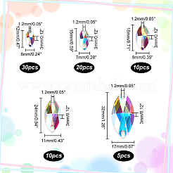 Ahademaker 75 шт. конский глаз пришить стразами GLAA-GA0001-48