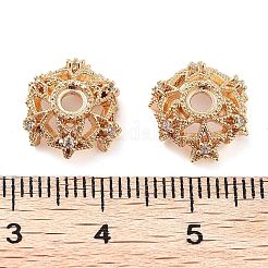 Колпачки для бусин из прозрачного кубического циркония из латуни KK-U028-01G