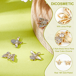 12шт 2 стиля латунные микро проложить прозрачные кубические циркониевые подвески&nbsp;KK-DC0001-90