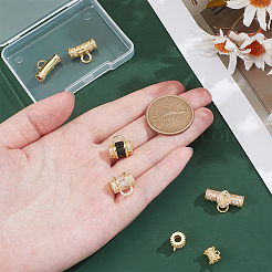 7 шт. 7 стиля латунных трубчатых дужек с микропаве из кубического циркония KK-PH0013-24