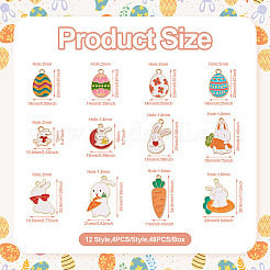 Подвески из сплава эмали 48шт 12 стиля&nbsp;ENAM-TA0001-31