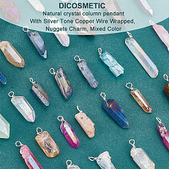 40 шт. подвески из натурального кварца с гальваническим покрытием FIND-DC0001-71