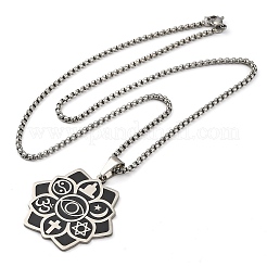 Подвески-цветы из нержавеющей стали 201 на тему йоги&nbsp;NJEW-S007-06P