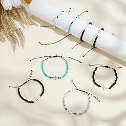 24 шт. браслеты из нержавеющей стали 4 цветов с перекрестными связями&nbsp;BJEW-GO0001-31