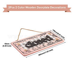 2 шт. 2-х цветные деревянные украшения для дверных табличек&nbsp;AJEW-CF0001-09