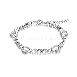 Нержавеющая сталь сердца ссылка браслеты US7880-1