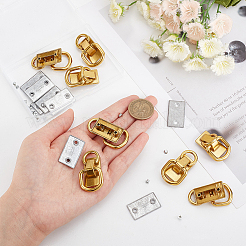 8 комплект застежек-подвесок из сплава с двойным D-образным кольцом для ремня сумки&nbsp;FIND-WR0008-89