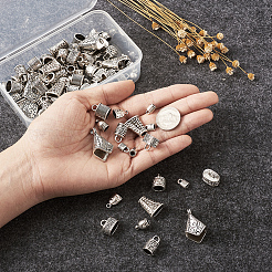 Концы / терминаторы шнуров из сплава тибетского стиля TIBE-TA0001-15