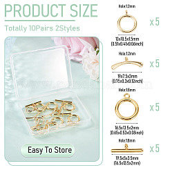 10 шт. 2-х стилевые латунные застежки-тоглы&nbsp;FIND-TA0008-44C