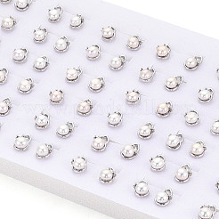 Серьги-гвоздики из латуни и натурального жемчуга&nbsp;PEAR-N020-WX13