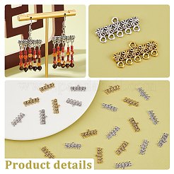 100 шт. 2-х цветные звенья из сплава в тибетском стиле&nbsp;TIBE-PH0002-17