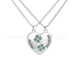 2 шт. ожерелье с подвеской в форме сердца из сплава индиголита и страз для матери и дочери на День матери FS-WG01266-01
