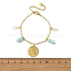 Браслеты с подвесками из нержавеющей стали 304&nbsp;BJEW-L708-02G