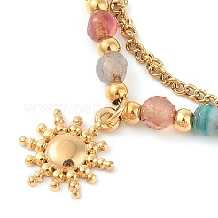 Браслеты из натурального нефрита 304 из нержавеющей стали BJEW-Z070-01G-01