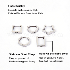 Серьги-кольца Huggie Hoop из нержавеющей стали 304 EJEW-UN0001-36P