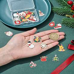 24 шт. 12 стиля подвески из эмалевого сплава с рождественской тематикой ENAM-FS0002-19P