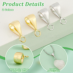 12 шт. 2-х цветные серебряные трубчатые дужки STER-PH0002-32