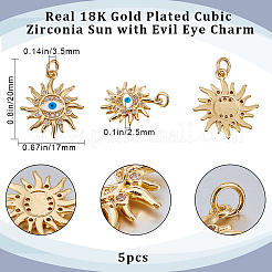 Подвески из кубического циркония с покрытием из латуни&nbsp;KK-BBC0009-01