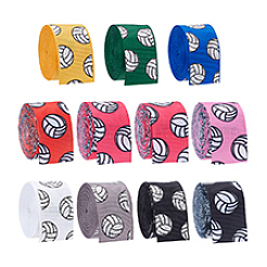 11 цвет полиэстеровая репсовая лента с рисунком волейбола&nbsp;AJEW-PH0005-85