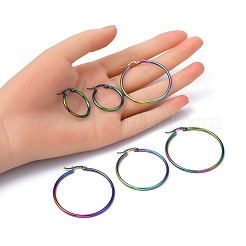 3 пара серег-колец Huggie Hoop из нержавеющей стали 304 размера 3 EJEW-FS0001-03