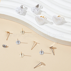 200 шт. 2-х цветная фурнитура для сережек-гвоздиков из нержавеющей стали 304 STAS-SP0001-50