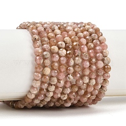 Природные родонит бисер нитей&nbsp;G-B175-D10-4mm