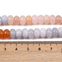 Нити градиентных бусин из натурального белого нефрита&nbsp;G-NH0006-A08-01