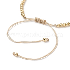 Латунные круглые бусины плетеные браслеты из бисера BJEW-JB12888-01