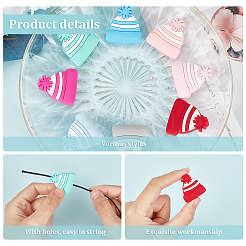 16 шт. 8-х цветные силиконовые бусины с рождественской тематикой SIL-CA0002-50