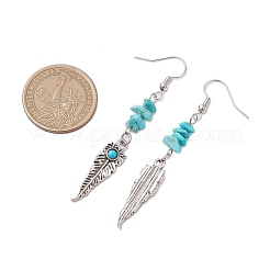 Натуральный Говлит болтающийся серьги EJEW-JE06306