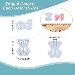 60шт 4 цвета непрозрачные акриловые бусины MACR-CA0001-22